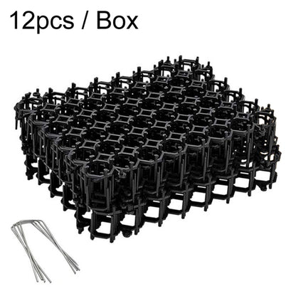 12pcs / Box Anti-Cats Barbed Spike Net Mat Sofas Gate Garden Cats Repellent Tool, Style: With 4 Screws(Black) by bashfashion