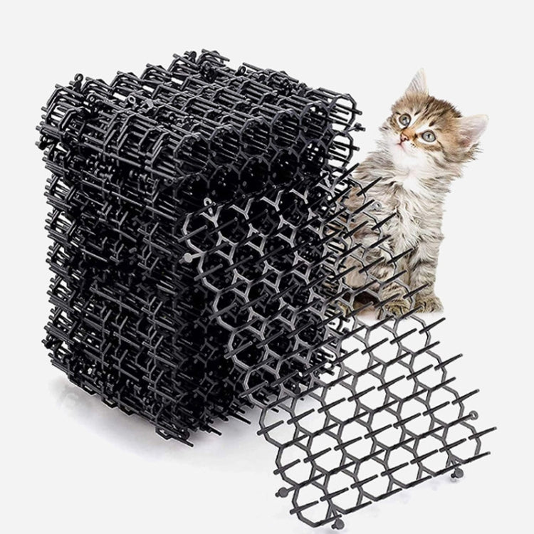 12pcs / Box Anti-Cats Barbed Spike Net Mat Sofas Gate Garden Cats Repellent Tool, Style: Without Screw(Black) by bashfashion