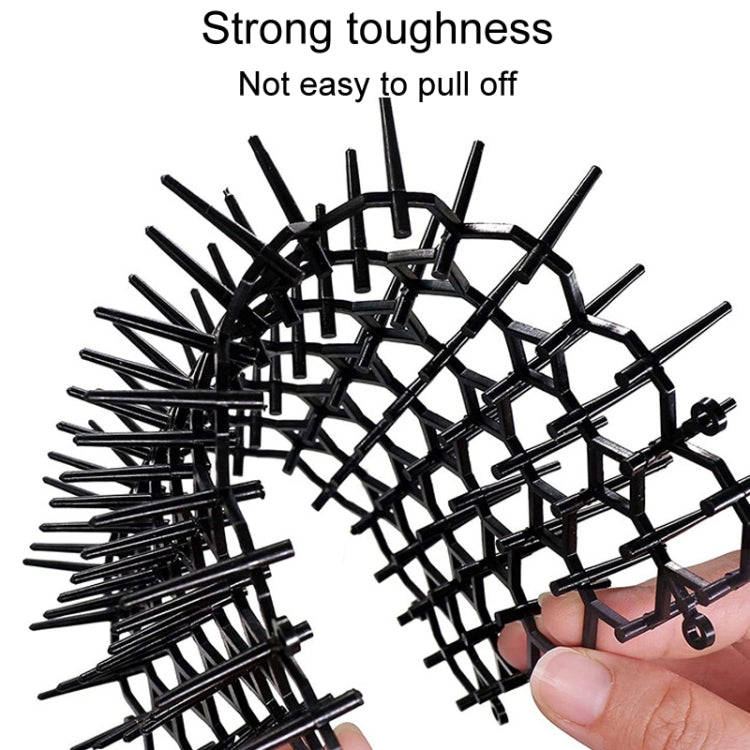 12pcs / Box Anti-Cats Barbed Spike Net Mat Sofas Gate Garden Cats Repellent Tool, Style: Without Screw(Black) by bashfashion