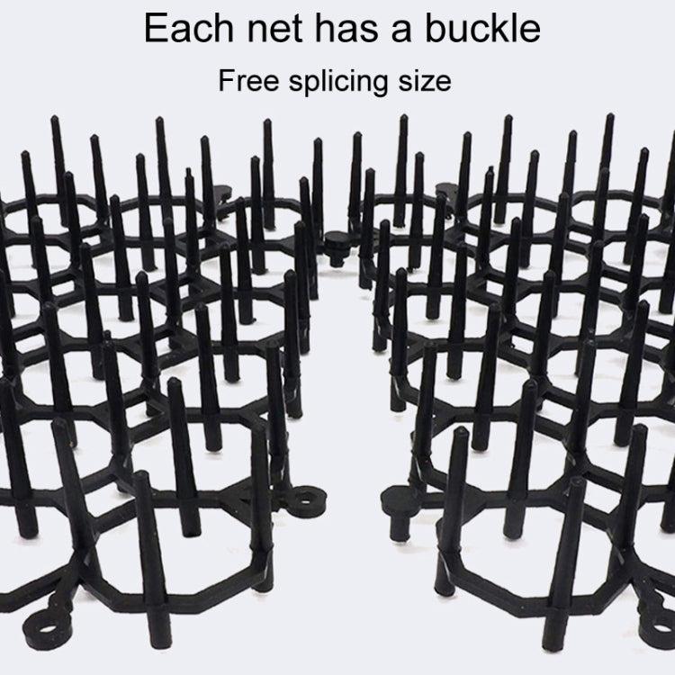 12pcs / Box Anti-Cats Barbed Spike Net Mat Sofas Gate Garden Cats Repellent Tool, Style: Without Screw(Black) by bashfashion