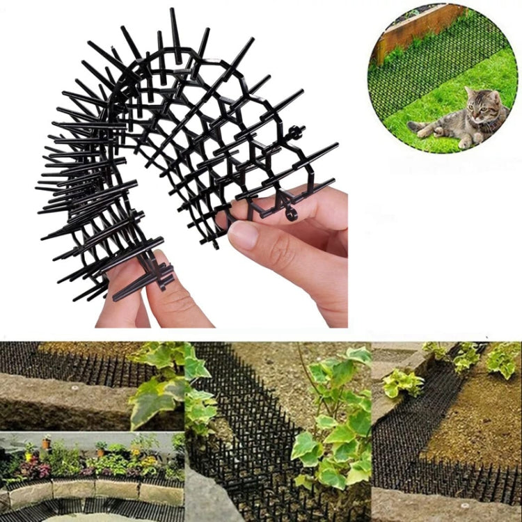 12pcs / Box Anti-Cats Barbed Spike Net Mat Sofas Gate Garden Cats Repellent Tool, Style: Without Screw(Black) by bashfashion