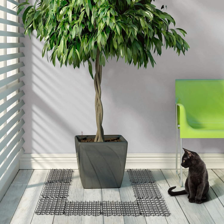 12pcs / Box Anti-Cats Barbed Spike Net Mat Sofas Gate Garden Cats Repellent Tool, Style: Without Screw(Black) by bashfashion