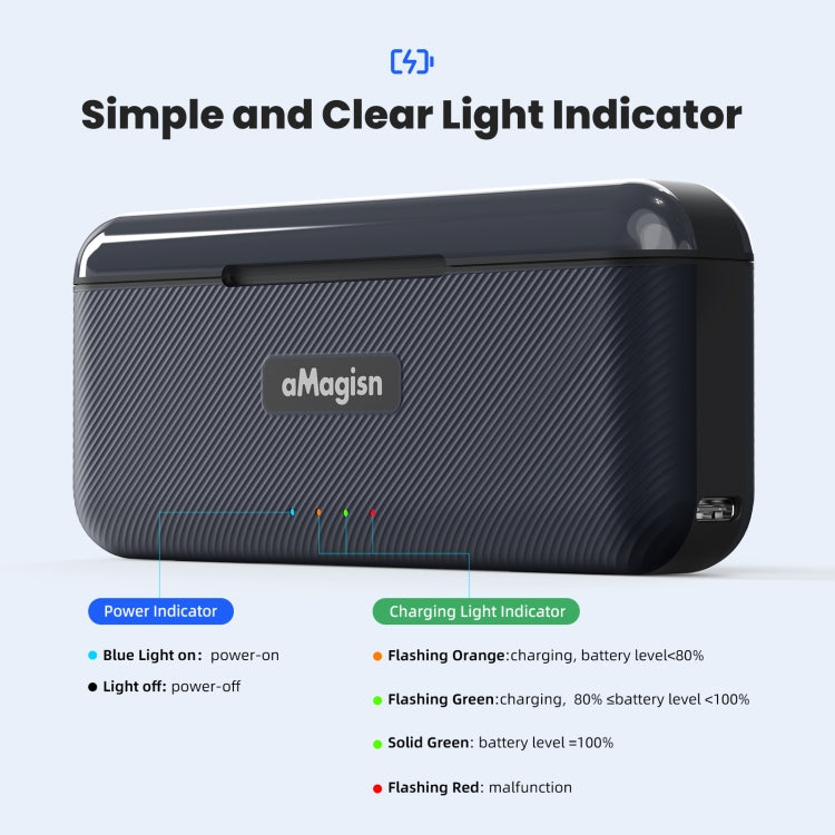 For GoPro HERO13 Black aMagisn Battery Charging Box Triple Slot Charging Case by aMagisn