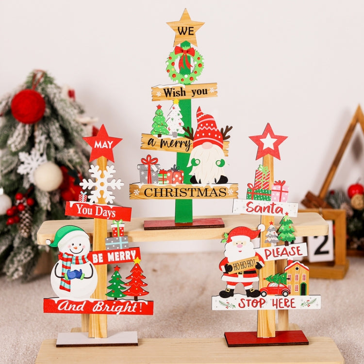 Christmas Decoration Wooden Desktop Ornament Restaurant Bar Scene Layout Decoration Crafts(Elderly) by bashfashion