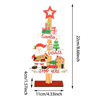 Christmas Decoration Wooden Desktop Ornament Restaurant Bar Scene Layout Decoration Crafts(Elderly) by bashfashion