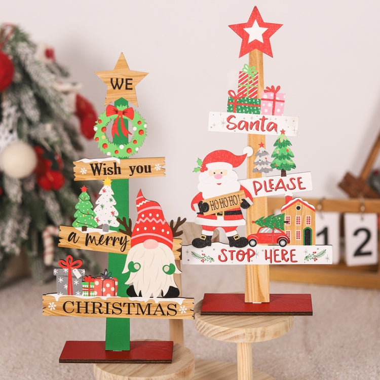 Christmas Decoration Wooden Desktop Ornament Restaurant Bar Scene Layout Decoration Crafts(Elderly) by bashfashion