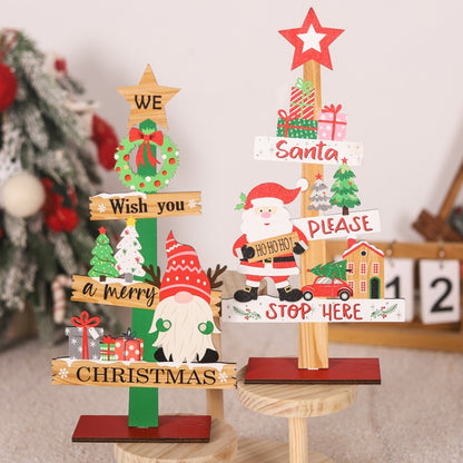 Christmas Decoration Wooden Desktop Ornament Restaurant Bar Scene Layout Decoration Crafts(Elderly) by bashfashion