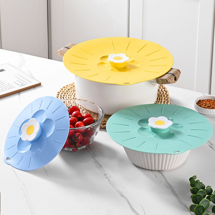 Small Cute Flower Silicone Freshness Lid Kitchen Household Food Dustproof Cover(Yellow) by bashfashion