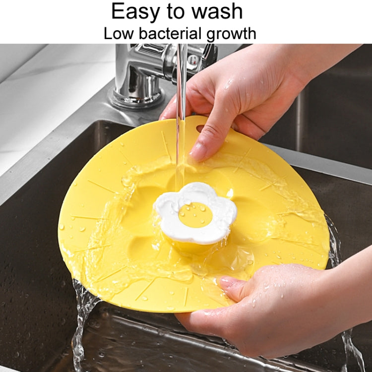 Small Cute Flower Silicone Freshness Lid Kitchen Household Food Dustproof Cover(Yellow) by bashfashion