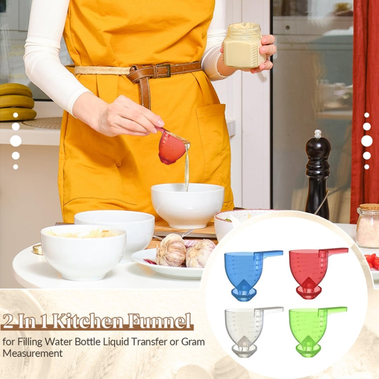 Convenient Measuring Scoop Overflow-proof Funnel Multifunctional Water Bottle Scoop(Blue) by bashfashion