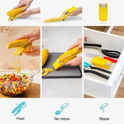 Fast Corn Cob Seperater Kitchen Gadgets Planer Knife(Yellow) by bashfashion