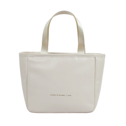 Women Tote Lunch Bag Portable Outdoor Picnic Bento Lunchbox Food Cooler Thermal Bag(White) by bashfashion