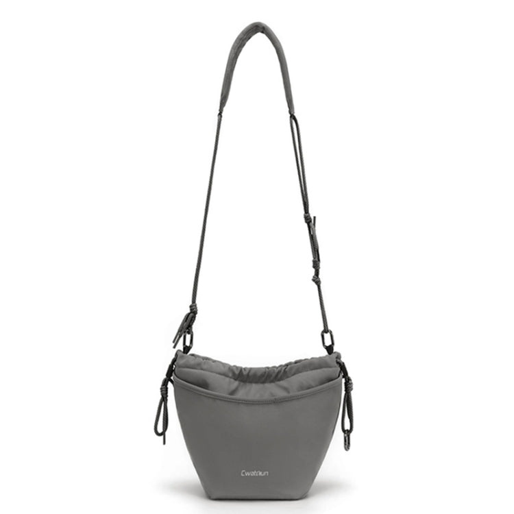 Cwatcun D159 Cloud Drawstring Camera Bag Shoulder Crossbody Photo Bag(Gray) by Cwatcun