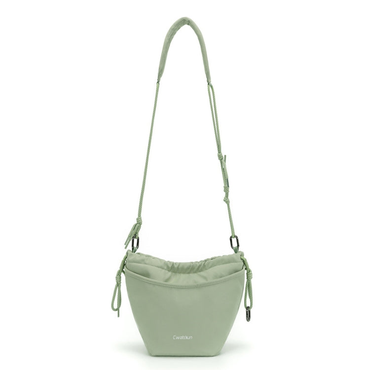 Cwatcun D159 Cloud Drawstring Camera Bag Shoulder Crossbody Photo Bag(Light Green) by Cwatcun