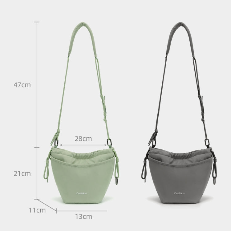 Cwatcun D159 Cloud Drawstring Camera Bag Shoulder Crossbody Photo Bag(Light Green) by Cwatcun
