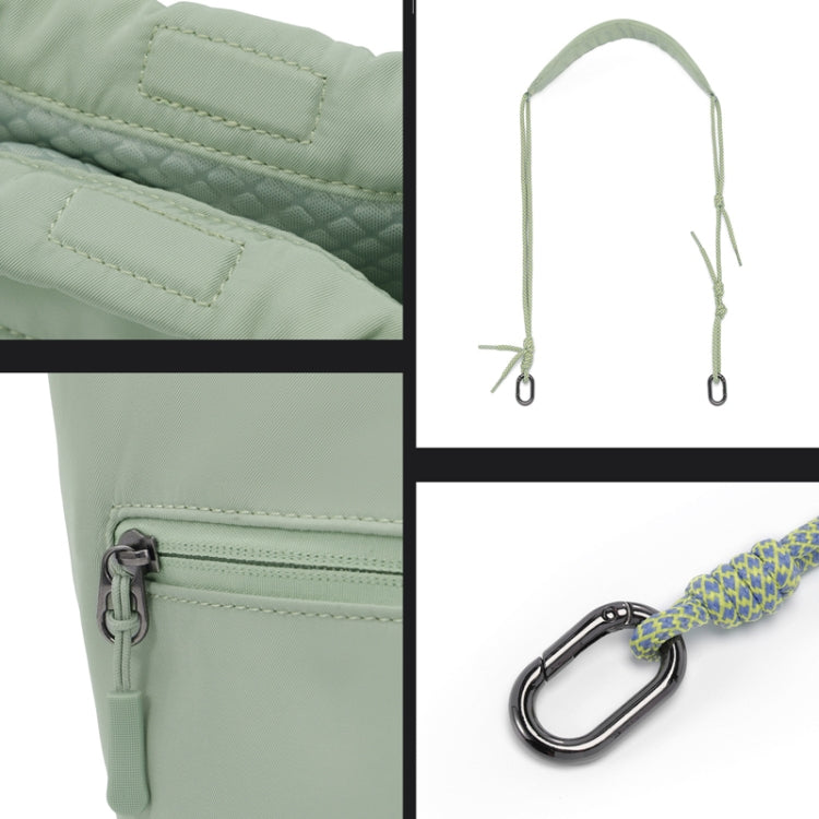 Cwatcun D159 Cloud Drawstring Camera Bag Shoulder Crossbody Photo Bag(Light Green) by Cwatcun