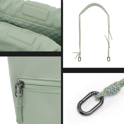 Cwatcun D159 Cloud Drawstring Camera Bag Shoulder Crossbody Photo Bag(Light Green) by Cwatcun