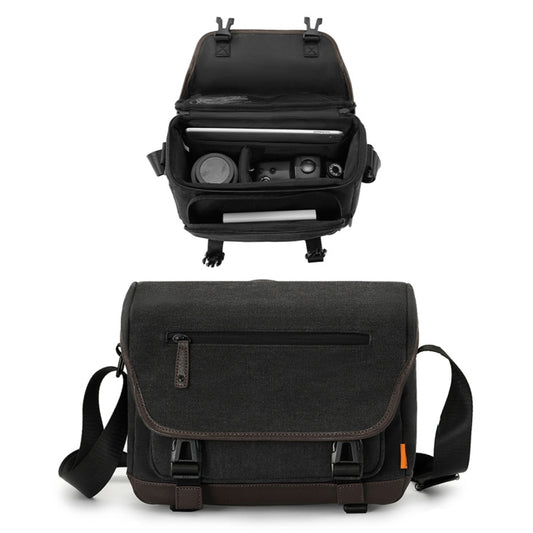 Cwatcun D142 Vintage Camera Bag Shoulder Messenger Bag Camera Digital Storage Bag, Color: Small Black by Cwatcun