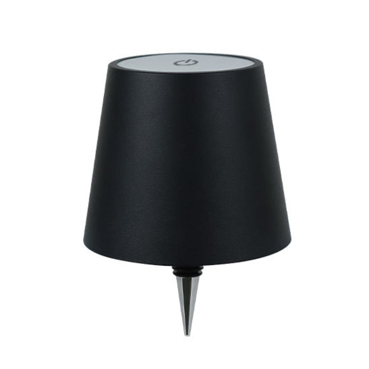 LED Rechargeable Ambient Table Lamp Tri-color Dimmable Wireless Wine Bottle Lamp Bar Light, Size: Aluminum(Black) by bashfashion