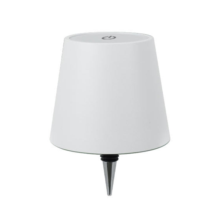 LED Rechargeable Ambient Table Lamp Tri-color Dimmable Wireless Wine Bottle Lamp Bar Light, Size: Aluminum(White) by bashfashion
