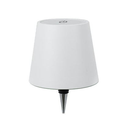 LED Rechargeable Ambient Table Lamp Tri-color Dimmable Wireless Wine Bottle Lamp Bar Light, Size: Aluminum(White) by bashfashion