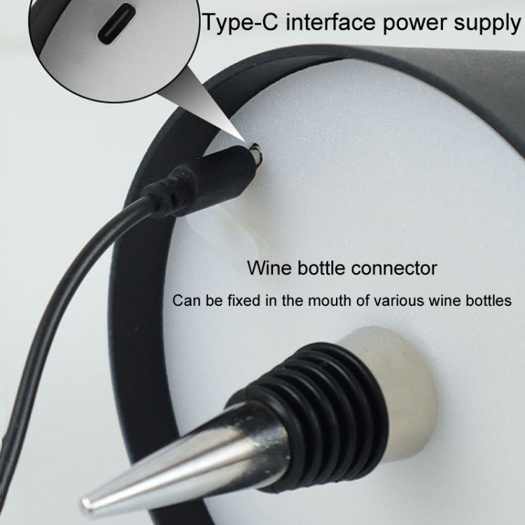 LED Rechargeable Ambient Table Lamp Tri-color Dimmable Wireless Wine Bottle Lamp Bar Light, Size: Aluminum(Black) by bashfashion