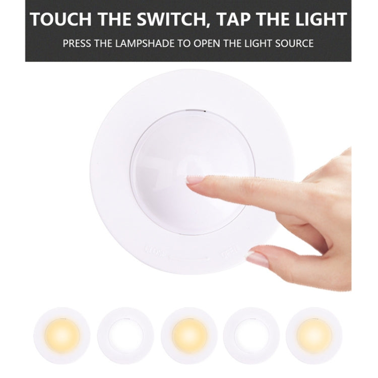 Remote Control Induction Night Light Bedroom Wardrobe LED Push-Button Light(2 Remote Controls + 3 White + 3 Warm) by bashfashion