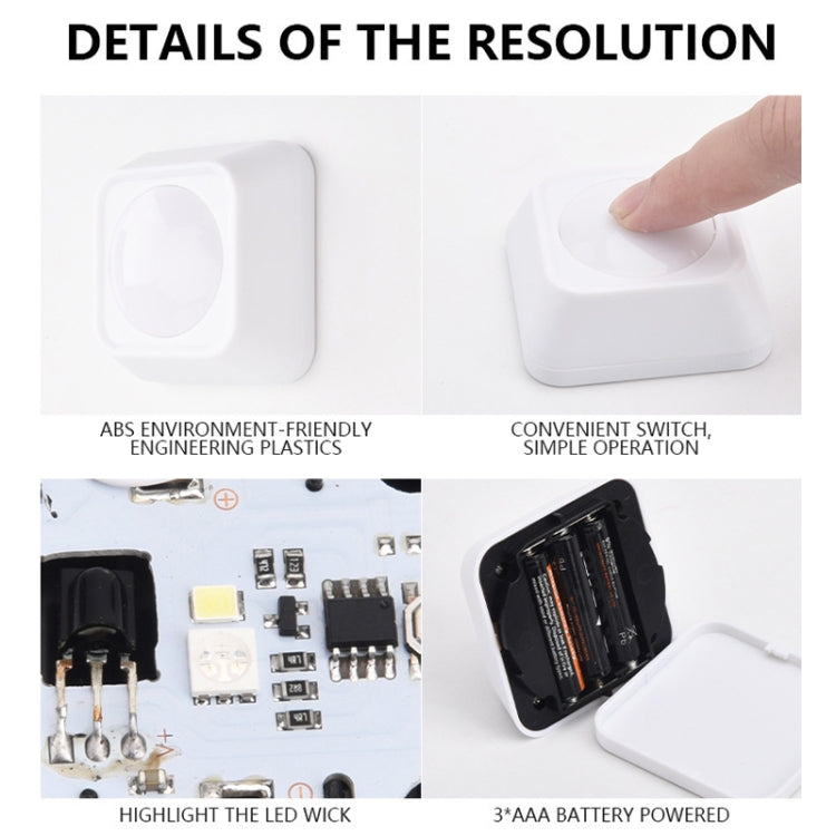 Remote Control Night Light LED Bedside Cabinet RGB Colorful Pat Light(2 Remote Controls + 6 Lights) by bashfashion