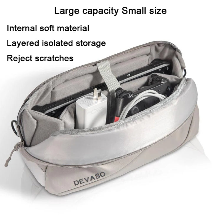 DEVASO Handheld Universal Storage Bag Crossbody Bag(Silver Enlarge) by DEVASO