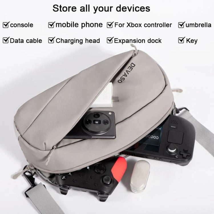 DEVASO Handheld Universal Storage Bag Crossbody Bag(Silver Enlarge) by DEVASO