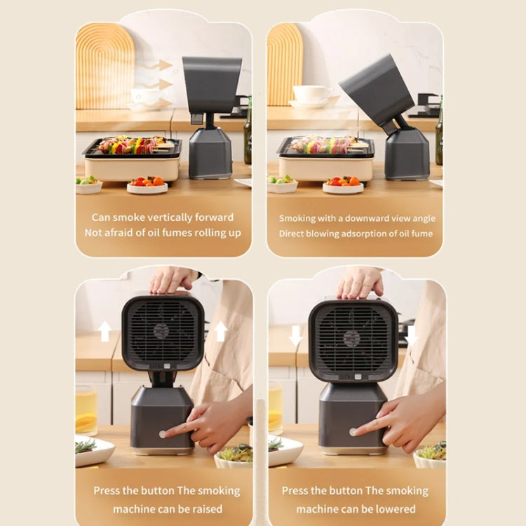 Desktop Range Hood Barbecue Small Movable Liftable Extractor Hood 2 Wind Speeds Adjust UK Plug by bashfashion