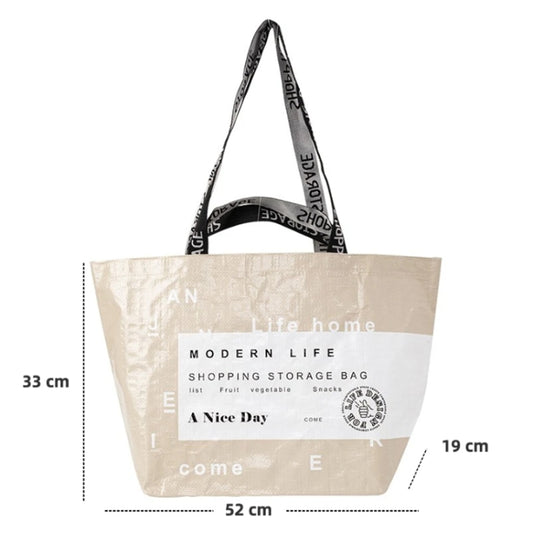 Eco-friendly Portable Large Capacity Shopping Bag Waterproof Folding Travel Bag, Color: Large Beige by bashfashion