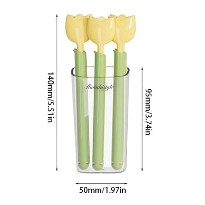 5pcs /Box Tulip Shaped Food Bag Sealing Clip Portable Snack Bread Sealing Clip With Magnetic Storage Box(Orange) by bashfashion