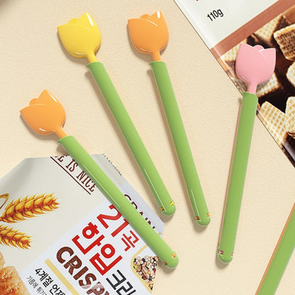 5pcs /Box Tulip Shaped Food Bag Sealing Clip Portable Snack Bread Sealing Clip With Magnetic Storage Box(Orange) by bashfashion