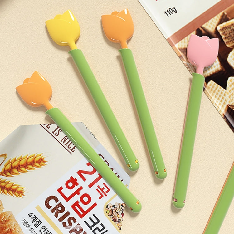 5pcs /Box Tulip Shaped Food Bag Sealing Clip Portable Snack Bread Sealing Clip With Magnetic Storage Box(Yellow) by bashfashion