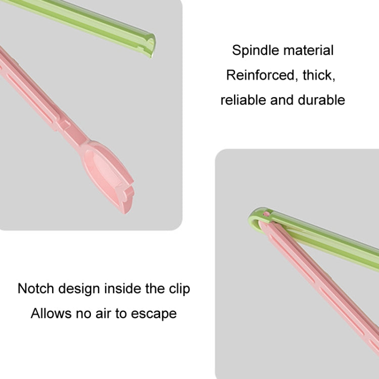 5pcs /Box Tulip Shaped Food Bag Sealing Clip Portable Snack Bread Sealing Clip With Magnetic Storage Box(Pink) by bashfashion