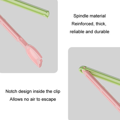 5pcs /Box Tulip Shaped Food Bag Sealing Clip Portable Snack Bread Sealing Clip With Magnetic Storage Box(Yellow) by bashfashion