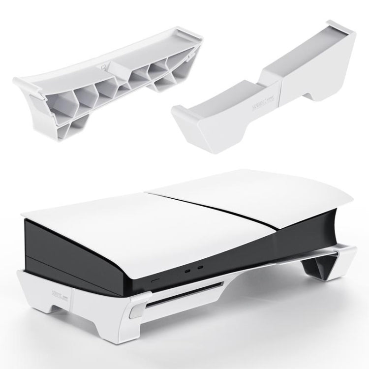 For PS5 Slim STARTRC GAMES Base Horizontal Placement Bracket Game Console Horizontal Fixed Cooling Base(White Upgraded Digital/Disc Universal) by STARTRC GAMES