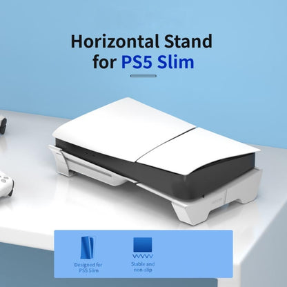 For PS5 Slim STARTRC GAMES Base Horizontal Placement Bracket Game Console Horizontal Fixed Cooling Base(White Upgraded Digital/Disc Universal) by STARTRC GAMES