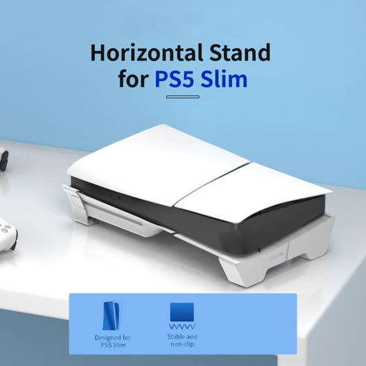 For PS5 Slim STARTRC GAMES Base Horizontal Placement Bracket Game Console Horizontal Fixed Cooling Base(White Upgraded Digital/Disc Universal) by STARTRC GAMES