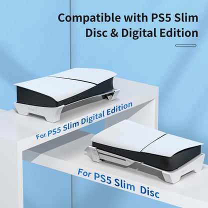 For PS5 Slim STARTRC GAMES Base Horizontal Placement Bracket Game Console Horizontal Fixed Cooling Base(White Upgraded Digital/Disc Universal) by STARTRC GAMES