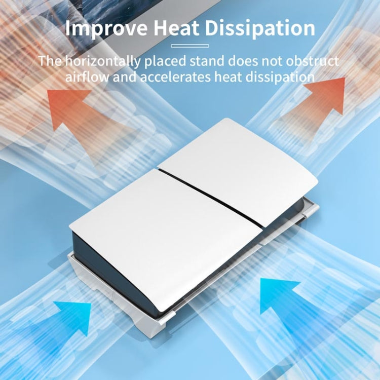 For PS5 Slim STARTRC GAMES Base Horizontal Placement Bracket Game Console Horizontal Fixed Cooling Base(White Upgraded Digital/Disc Universal) by STARTRC GAMES