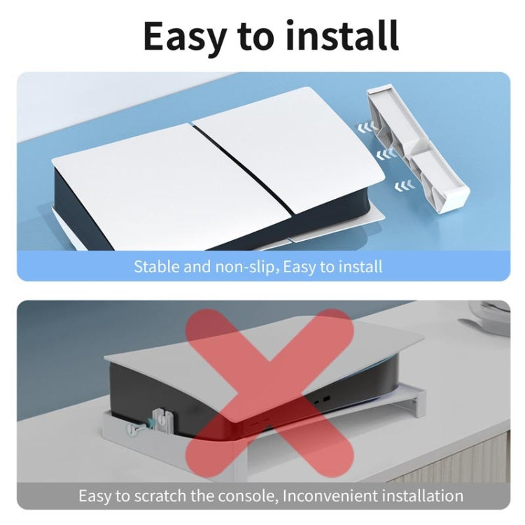For PS5 Slim STARTRC GAMES Base Horizontal Placement Bracket Game Console Horizontal Fixed Cooling Base(White Upgraded Digital/Disc Universal) by STARTRC GAMES
