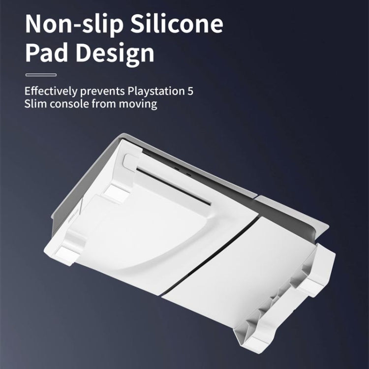 For PS5 Slim STARTRC GAMES Base Horizontal Placement Bracket Game Console Horizontal Fixed Cooling Base(White Upgraded Digital/Disc Universal) by STARTRC GAMES