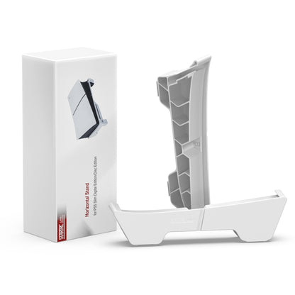For PS5 Slim STARTRC GAMES Base Horizontal Placement Bracket Game Console Horizontal Fixed Cooling Base(White Upgraded Digital/Disc Universal) by STARTRC GAMES
