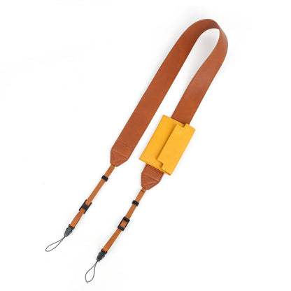 Universal PU Leather Shoulder Strap For SLR Cameras With Card Holder(Brown) by bashfashion