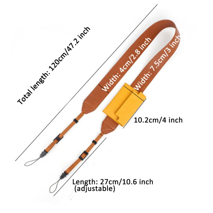 Universal PU Leather Shoulder Strap For SLR Cameras With Card Holder(Brown) by bashfashion