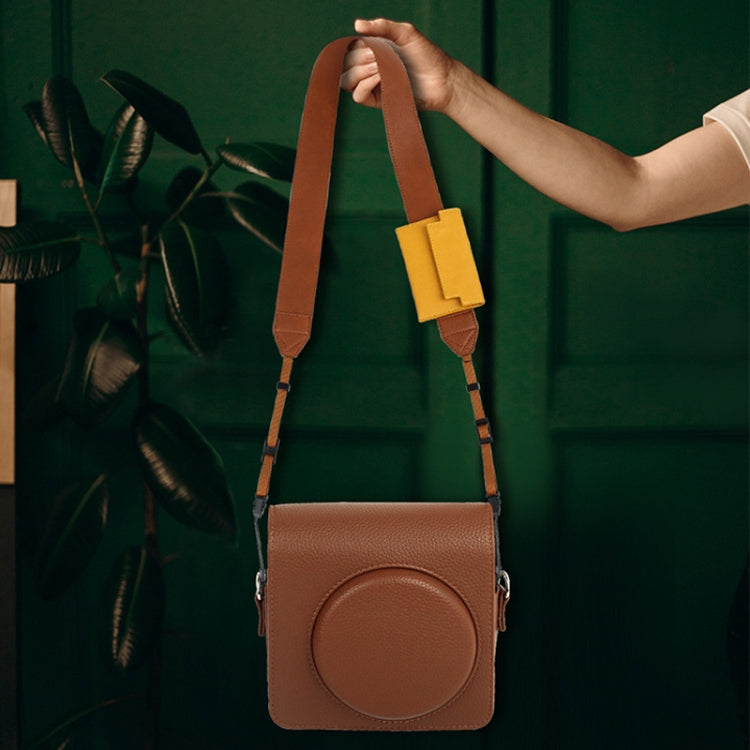 Universal PU Leather Shoulder Strap For SLR Cameras With Card Holder(Brown) by bashfashion