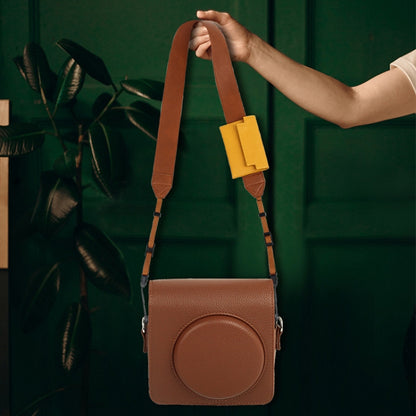 Universal PU Leather Shoulder Strap For SLR Cameras With Card Holder(Brown) by bashfashion