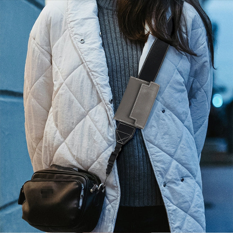 Universal PU Leather Shoulder Strap For SLR Cameras With Card Holder(Black) by bashfashion